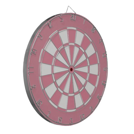 Bubblegumroze en wit dartbord (Voorkant Links)