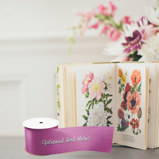 Bubblegumroze met witte tekst - Fun Knet Kijk Lint