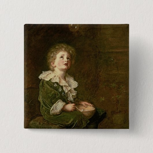 Bubbles, 1886 vierkante button 5,1 cm (Voorkant)