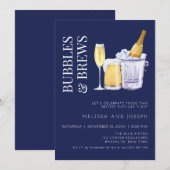 Bubbles and Brews Engagement Party Invitation (Devant / Derrière)