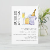 Bubbles and Brews Engagement Party Invitation (Debout devant)