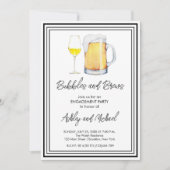 Bubbles and Brews Engagement Party Invitation (Devant)