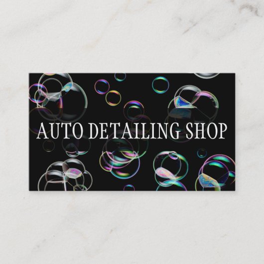 BUBBLES AUTO DETAILING AUTO REPARAIR VISITEKAARTJE (Voorkant)