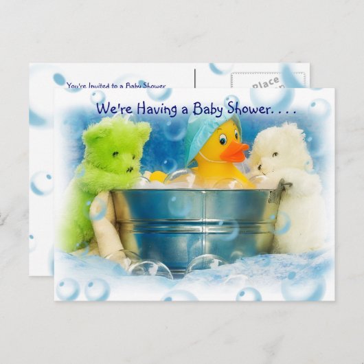 Bubbles Baby Shower Invitations (Devant / Derrière)