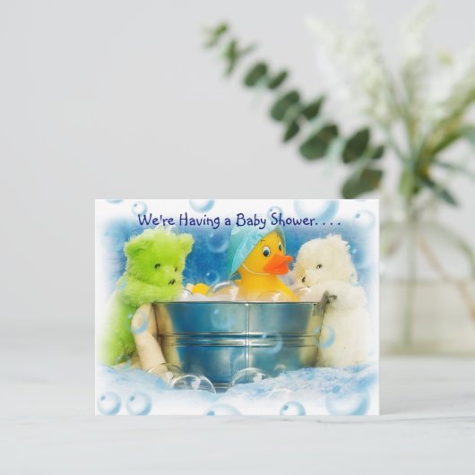 Bubbles Baby Shower Invitations (Debout devant)
