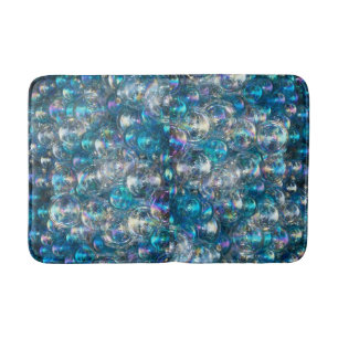 Bubbles Bathroom Mat Aqua Blue Coordinate