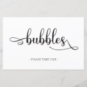 "Bubbles" Black White Minimalist Weddenschap (Voorkant)