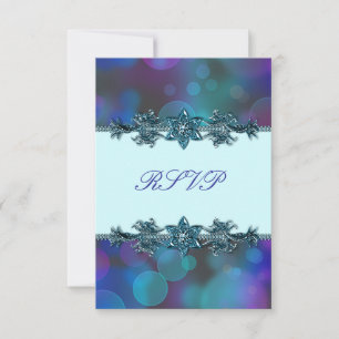 Bubbles bleu turquoise Quinceanera RSVP