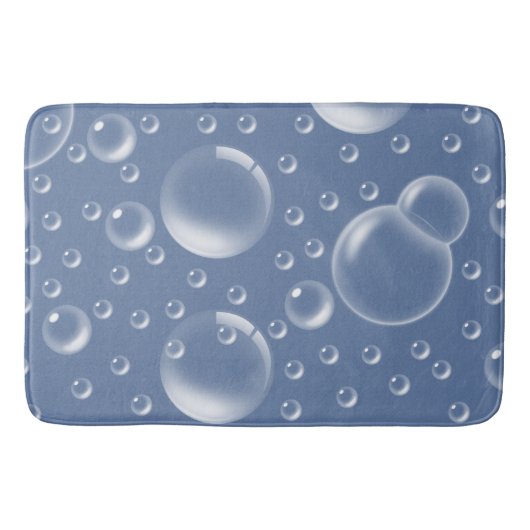 Bubbles Blue Geometric Pattern Badmat (Voorkant)