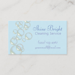 Bubbles Blue Professional Design Cleaning Service Visitekaartje