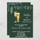 Bubbles & Breedparen bruiloft Eucalyptus Kaart (Voorkant / Achterkant)