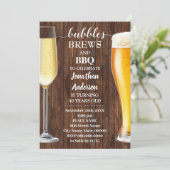 Bubbles Brews & BBQ Western Volwassenen Verjaardag Kaart (Staand voorkant)