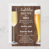 Bubbles Brews & BBQ Westerne stellen Shower uitnod Save The Date (Voorkant)