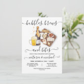 Bubbles Brews & Bites Engagement party Kaart (Staand voorkant)