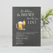 Bubbles & Brews Cocktail Krijtbord Koppels Douche Kaart (Staand voorkant)