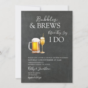 Bubbles & Brews Cocktail Krijtbord Koppels Douche Kaart