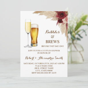 Bubbles & Brews Couples Weddenschap Shower Pampas Kaart