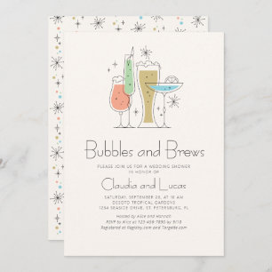 Bubbles Brews Couples Wedding shower Invitation