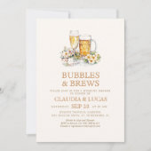 Bubbles Brews Couples Wedding shower Invitation (Devant)