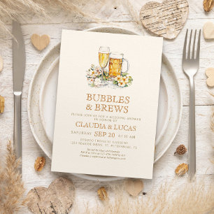 Bubbles Brews Couples Wedding shower Invitation