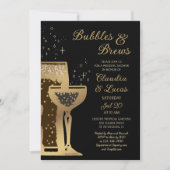 Bubbles Brews Couples Wedding shower Invitation (Devant)