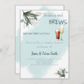 Bubbles & Brews Couples Wedding shower Invitation (Devant / Derrière)