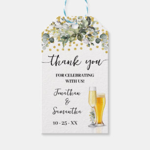 Bubbles & Brews Eucalyptus Goud Dank u voor uw ple Cadeaulabel