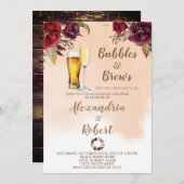 Bubbles & Brews-koppels bruiloft Kaart (Voorkant / Achterkant)