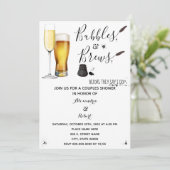 Bubbles & Brews-koppels bruiloft Kaart (Staand voorkant)