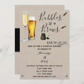 Bubbles & Brews-koppels bruiloft Kaart (Voorkant / Achterkant)