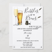 Bubbles & Brews-koppels bruiloft Kaart (Voorkant)