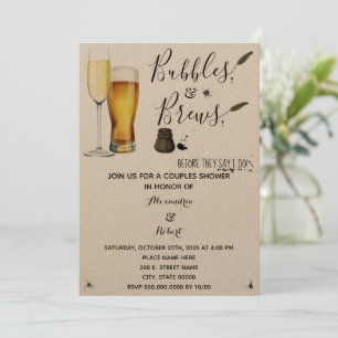 Bubbles & Brews-koppels bruiloft Kaart