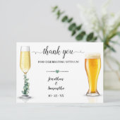 Bubbles & Brews Shower Weddenflat Hartelijk dank Bedankkaart (Staand voorkant)