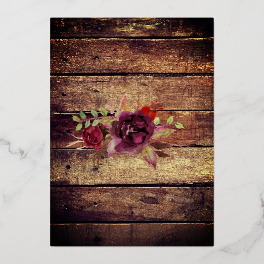 Bubbles & Brews stellen Roos voor weduwschap Gold Folie Uitnodiging (Achterkant)