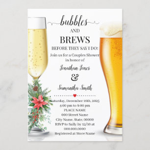 Bubbles & Brews voordat ik doe Kerstmis douche Kaart