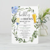 Bubbles brouwt blauw groen koppels vrijgezellenfee kaart (Staand voorkant)