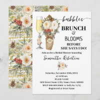 Bubbles Brunch & Bloom Bruidsuitnodiging Winter Bl