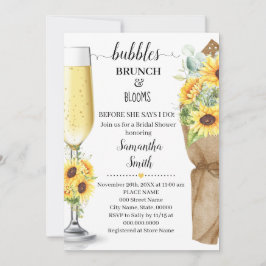 Bubbles Brunch & Blooms Sunflower Vrijgezellenfees Kaart