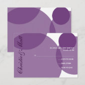 Bubbles Champagne violet Mariage moderne RSVP (Devant / Derrière)