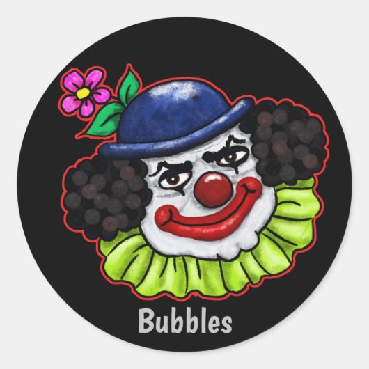 Bubbles de Kloon van Creepy Ronde Sticker (Voorkant)