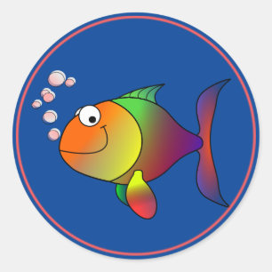 Bubbles, de vis, ronde sticker