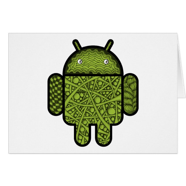 Bubbles Doodle Character voor de Android™-robot (Voorkant Horizontaal)