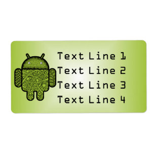 Bubbles Doodle Character voor de Android™-robot Etiket