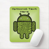 Bubbles Doodle Character voor de Android™-robot Muismat (Met muis)