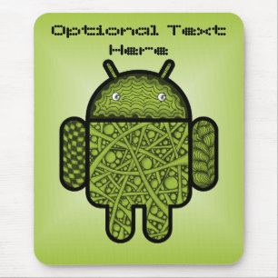 Bubbles Doodle Character voor de Android™-robot Muismat