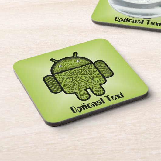 Bubbles Doodle Character voor de Android™-robot Onderzetter (Linkerzijde)