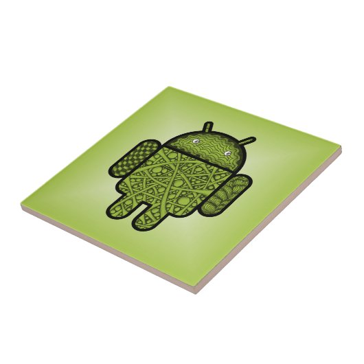 Bubbles Doodle Character voor de Android™-robot Tegeltje (Zijkant)