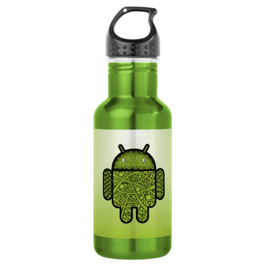 Bubbles Doodle Character voor de Android™-robot Waterfles (Voorkant)