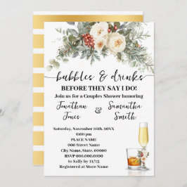 Bubbles & Drinks Bridal Shower Winter Floral Kaart