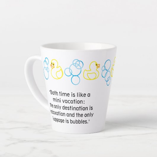 Bubbles & Eenden Badtijd Gepersonaliseerde Latte M Latte Mok (Linkerhoek)
